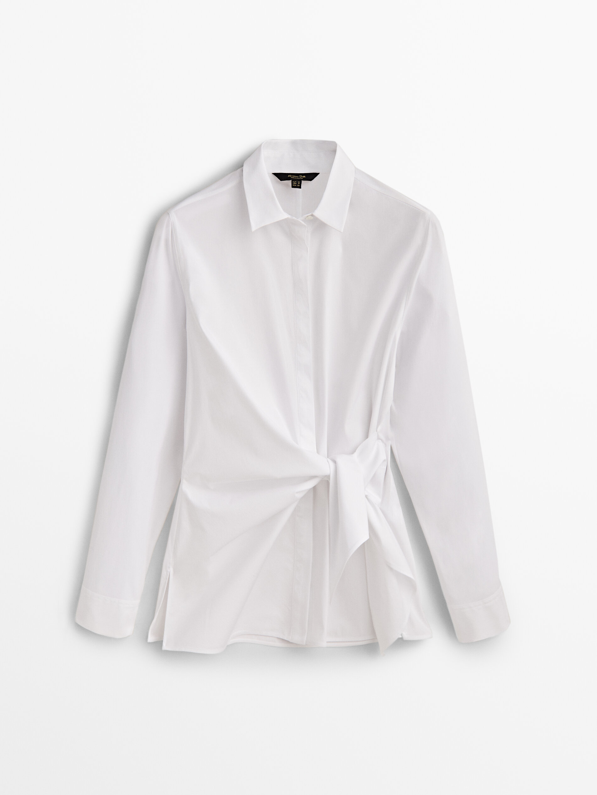 Camisa de popeline com detalhe de nó - BRANCA