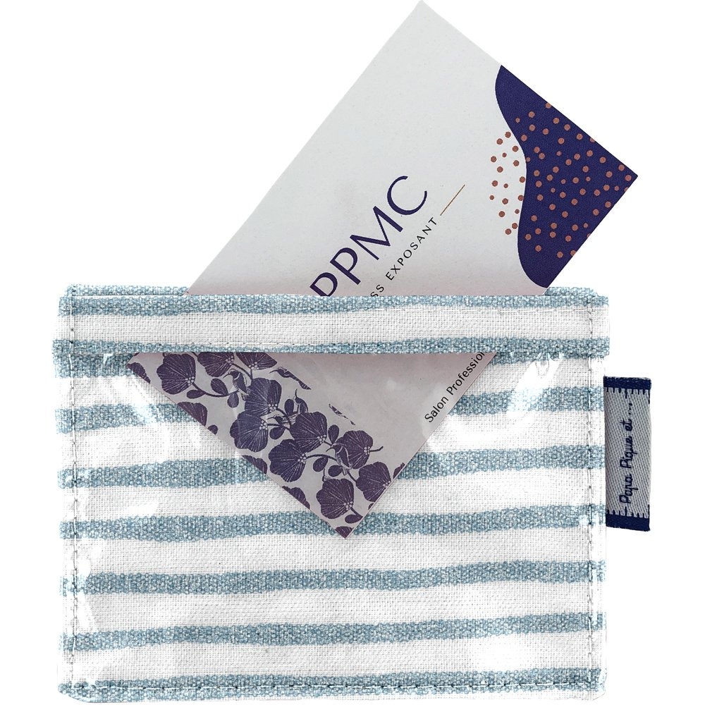 Porte Badge Rayé Bleu Blanc