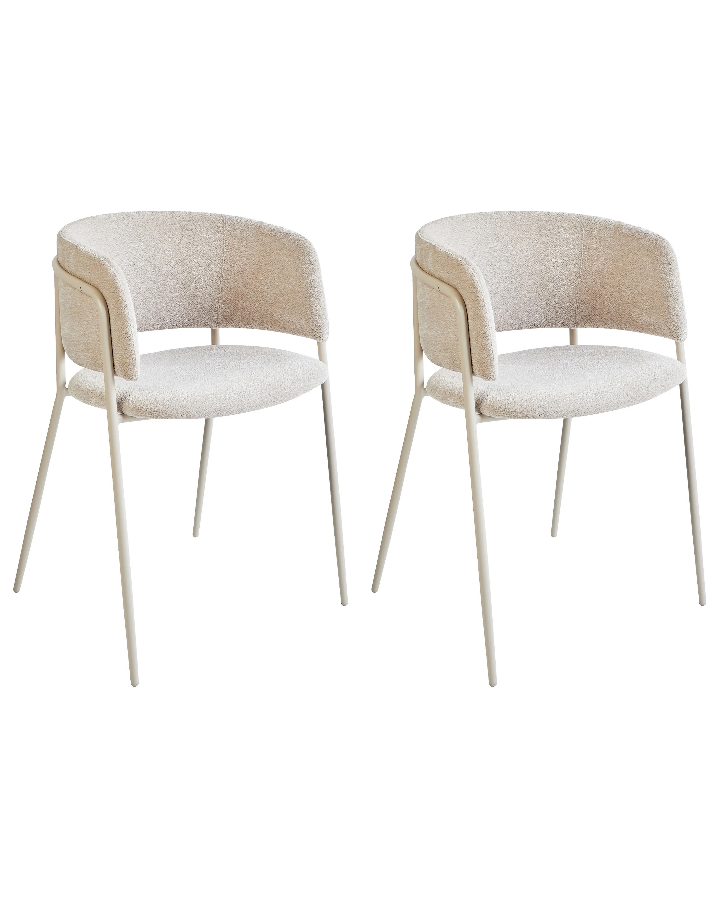 Set van 2 eetkamerstoelen SPRINGER Chenille Lichtbeige