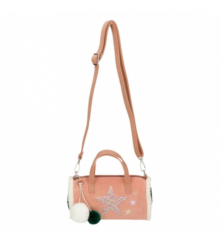 Bolsa de boliche Enso Shine Stars rosa e verde - 21x11x11cm