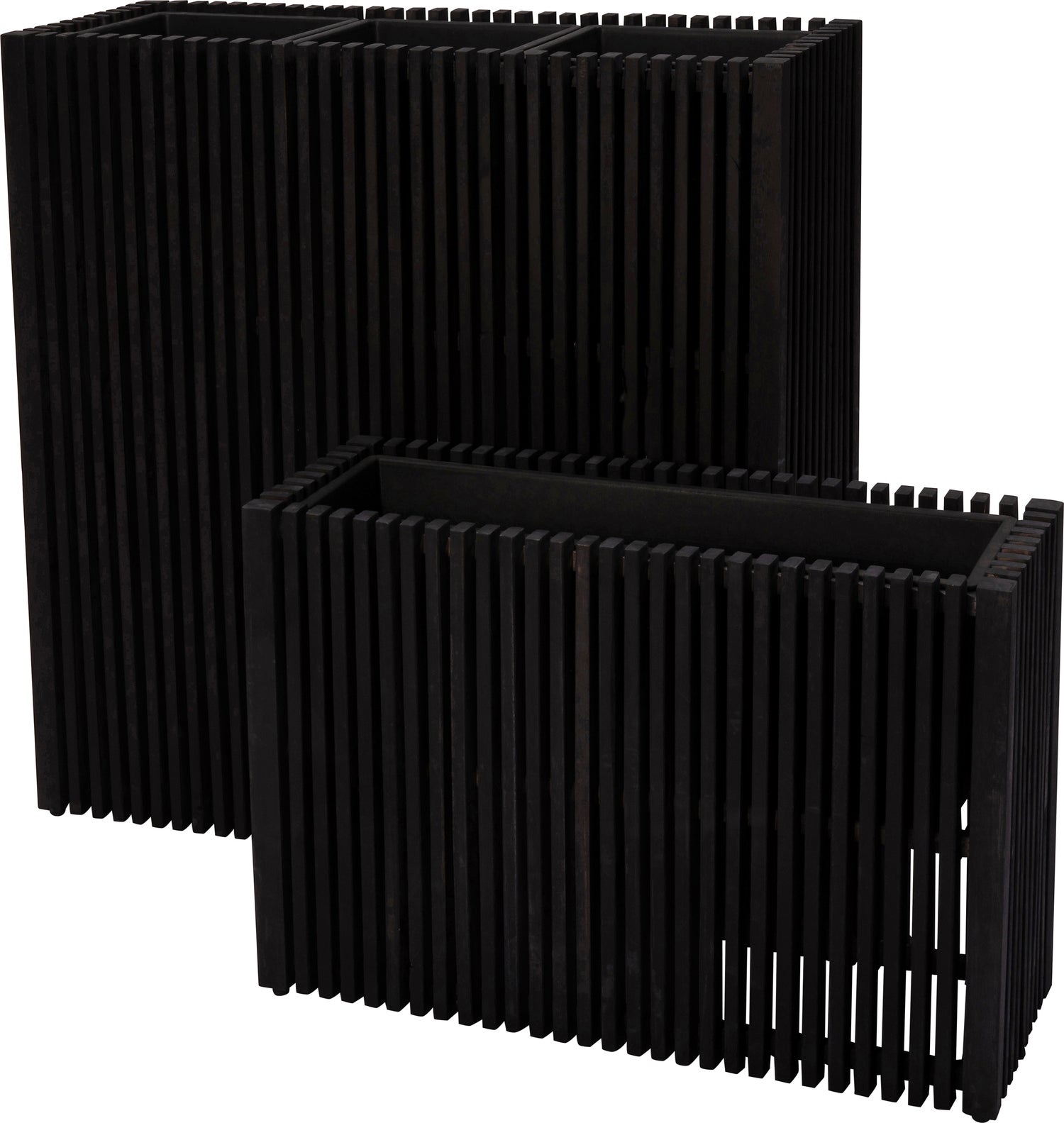 Intratuin bloempot op poten Latten zwart 90 x 33 x 90 cm