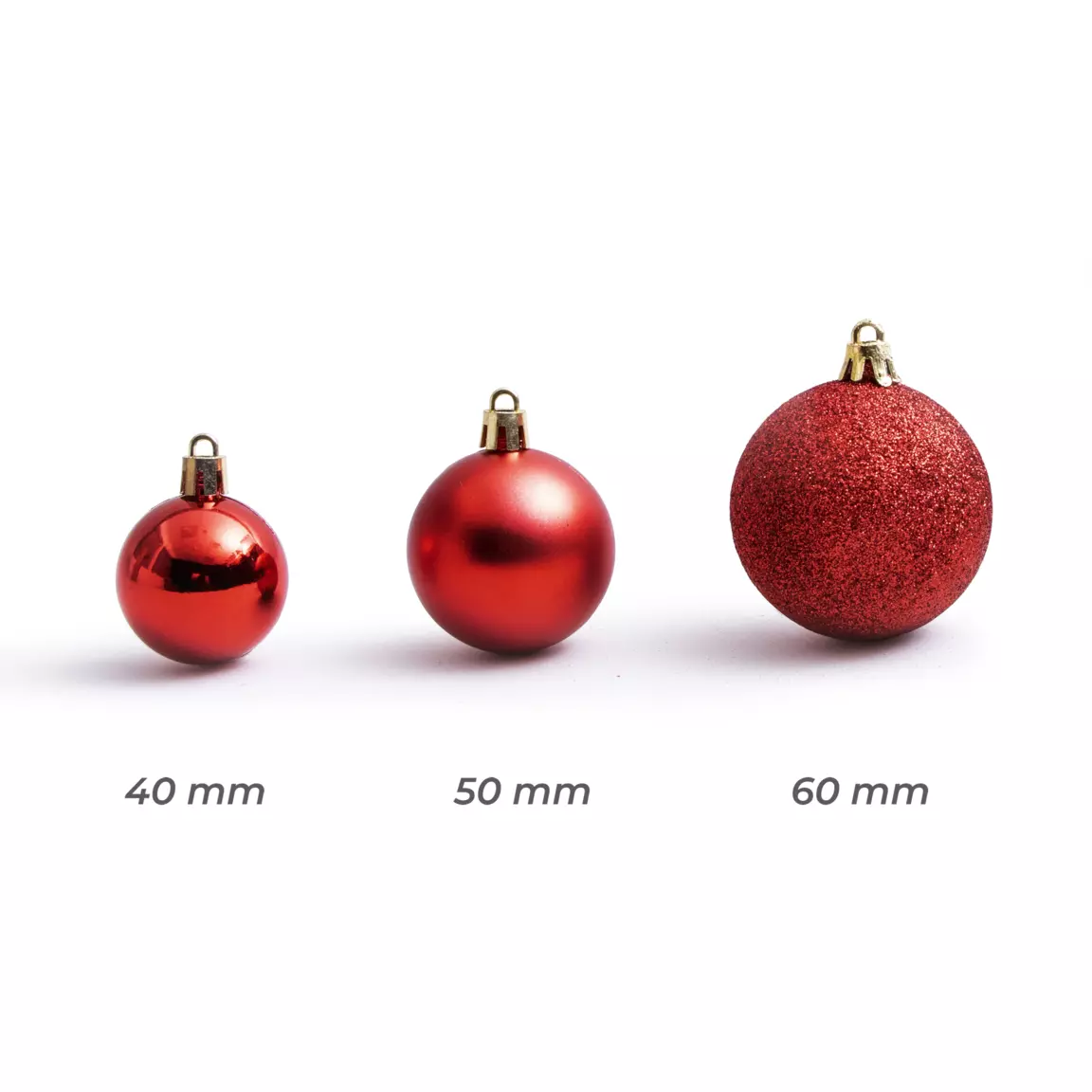 Lot de 30 boules de Noël assorties New Alpine Rouge