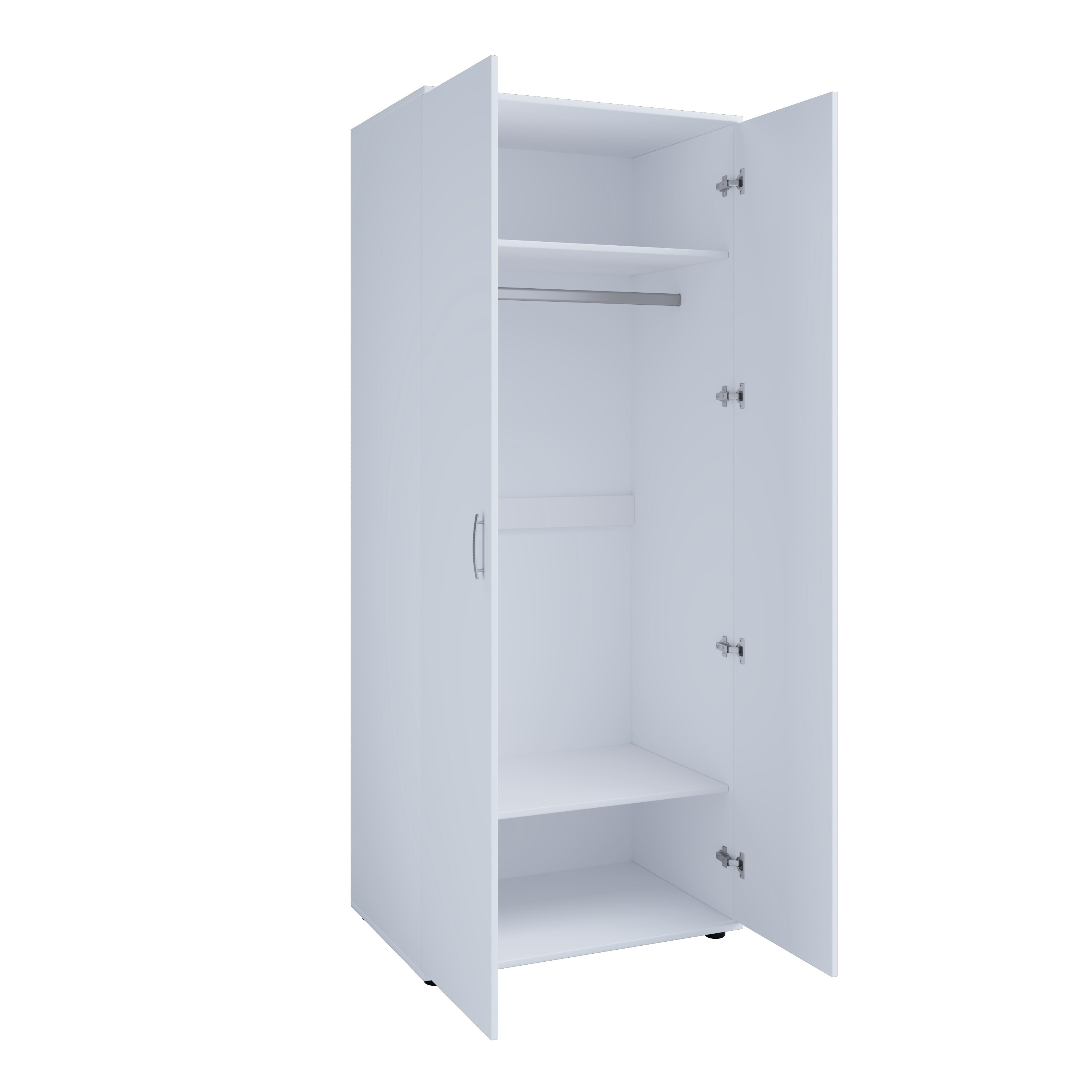 nonjoo. Babyzimmer Lunis Set 5: best. aus Babybett, Kommode, Wickelaufsatz, Wandboard, Regal mit 6 Fächern und Kleiderschrank 2-trg.