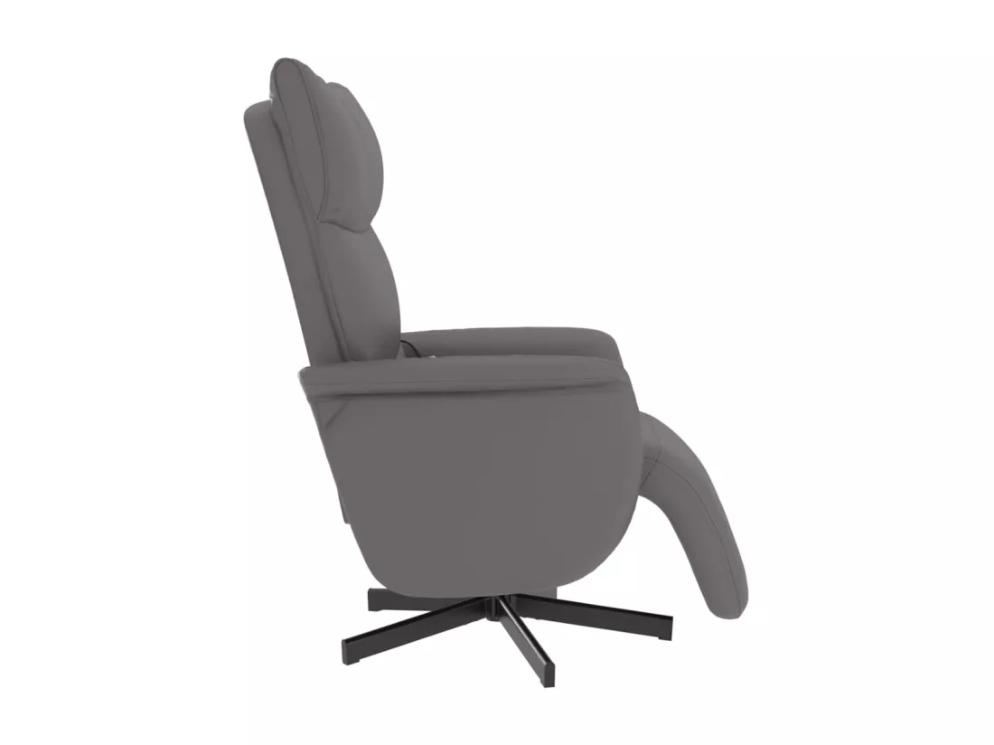 Fauteuil inclinable de massage repose-pieds gris similicuir
