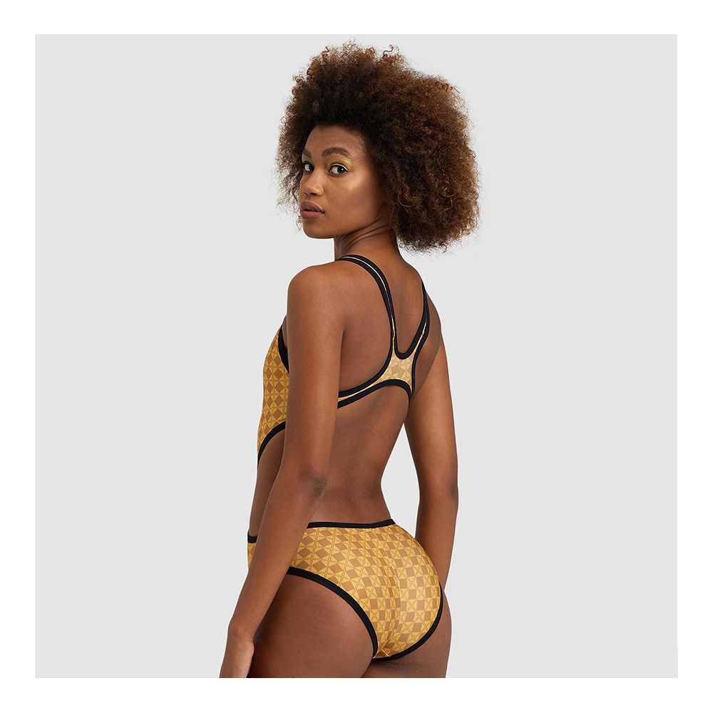 Arena GOLD TECH ONE - Maillot de bain 1 pièce Femme gold multi/black
