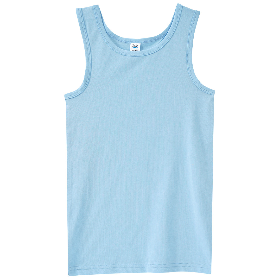 Yigga 3 Jungen Unterhemden mit Bio-Baumwolle hellblau / dunkelblau / creme