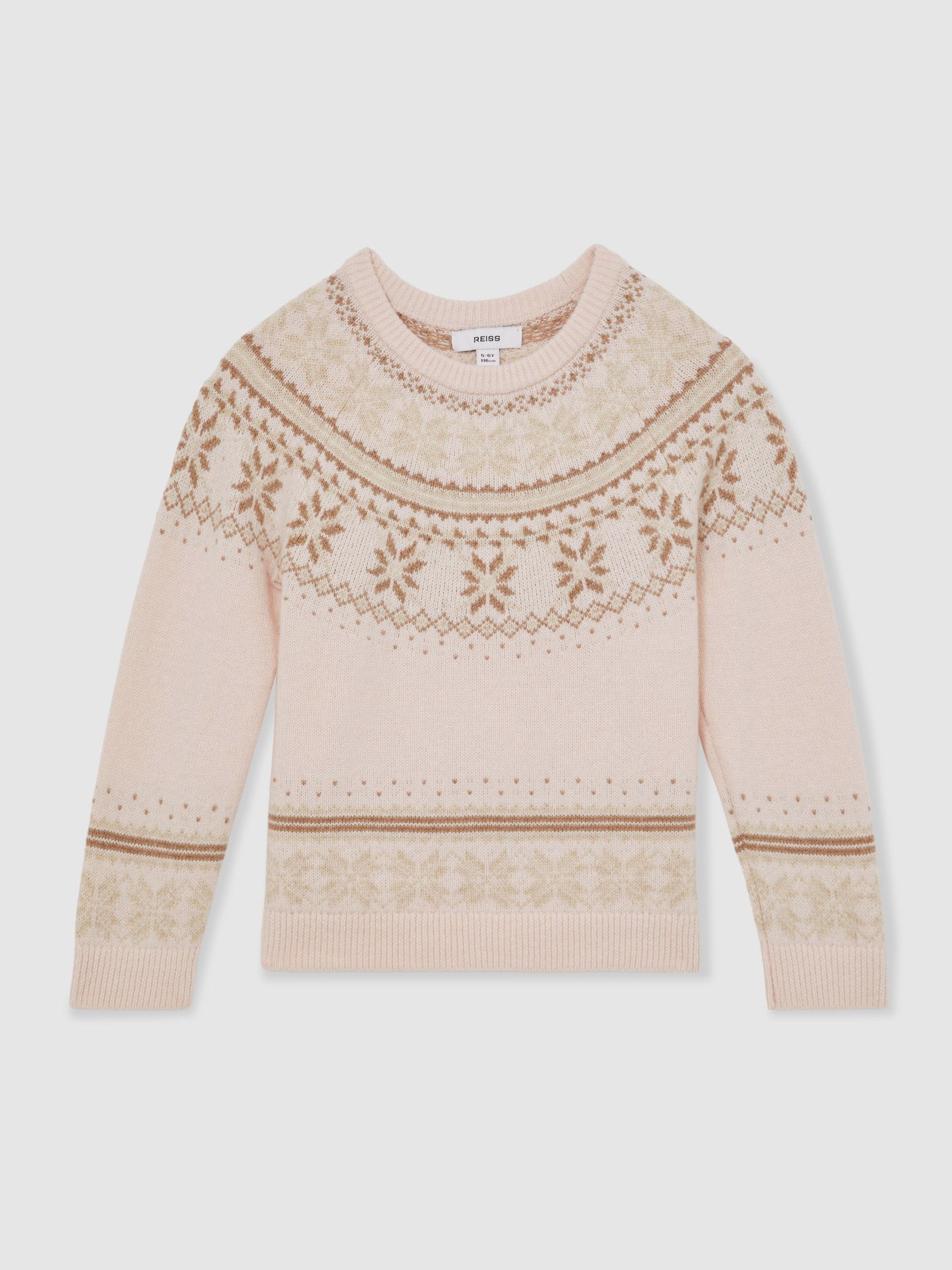 Reiss Farah Wool-Cotton Blend Fair Isle Pattern Jumper