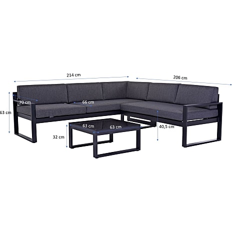 Bosco hjørnesofa - Grå