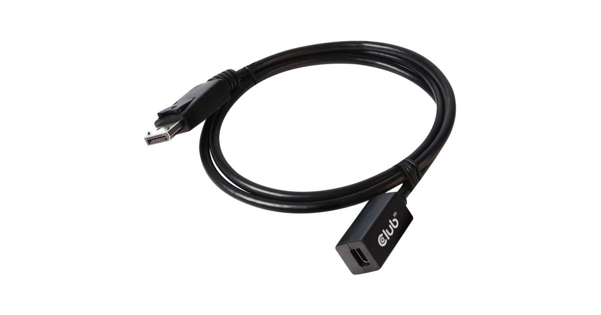 Club 3DMini DisplayPort > DisplayPort 1.4 (male) verlengkabel  (Zwart, 0,1 meter)