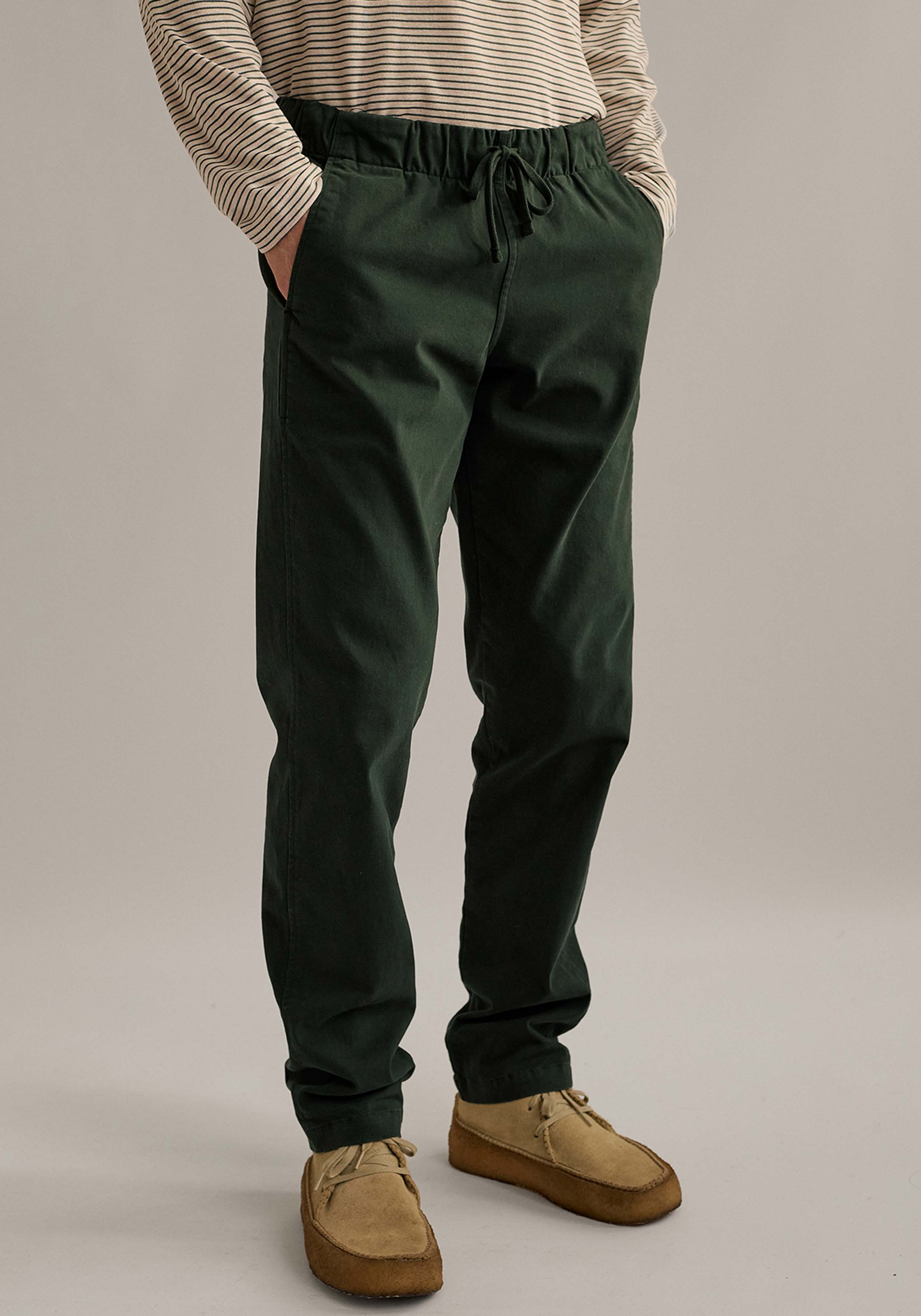 Twothirds Twill-Stoffhose Kuhn Dark Green