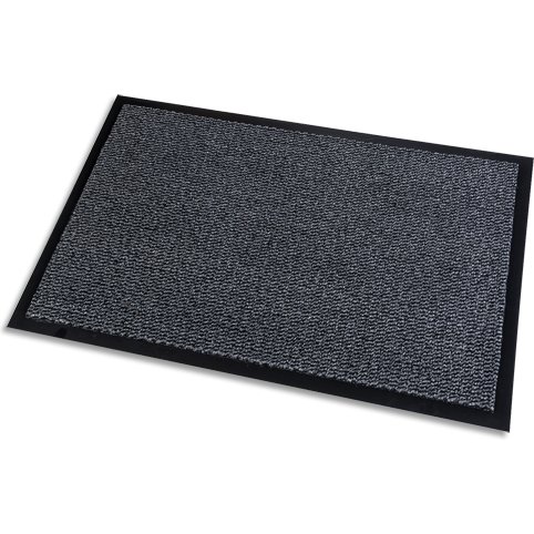 Tapis anti-poussière paperflow polypropylène super budget 60x90cm aspect velour coloris gris