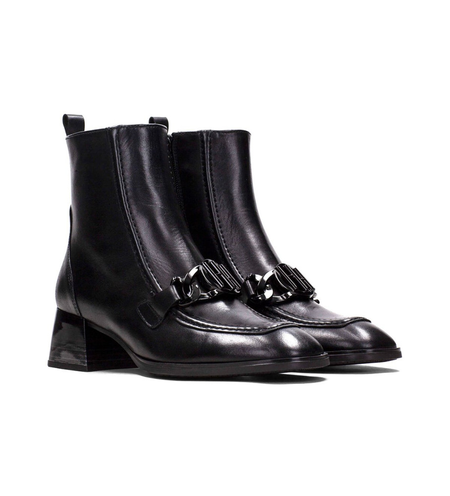 Botas de tornozelo Hispanitas Charliez em couro preto - Salto de 4,5 cm -