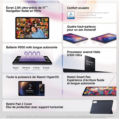 Tablette tactile Xiaomi Pack Redmi Pad 2 Play 11