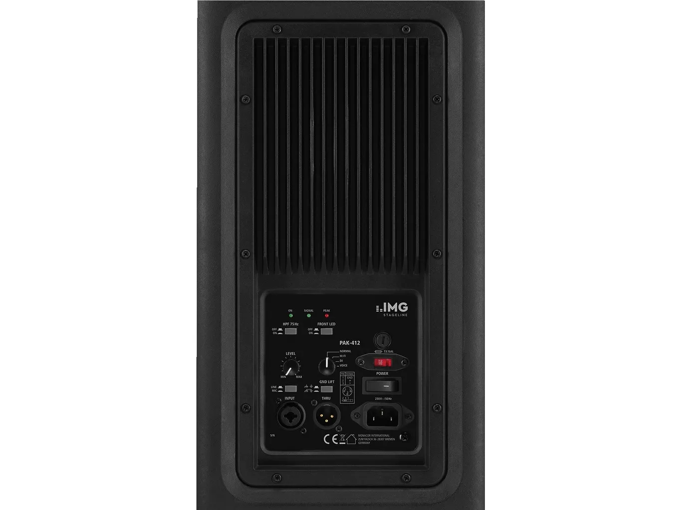 PAK-412 Active power PA speaker system with 2-channel amplifier, 700 W<sub></sub>
