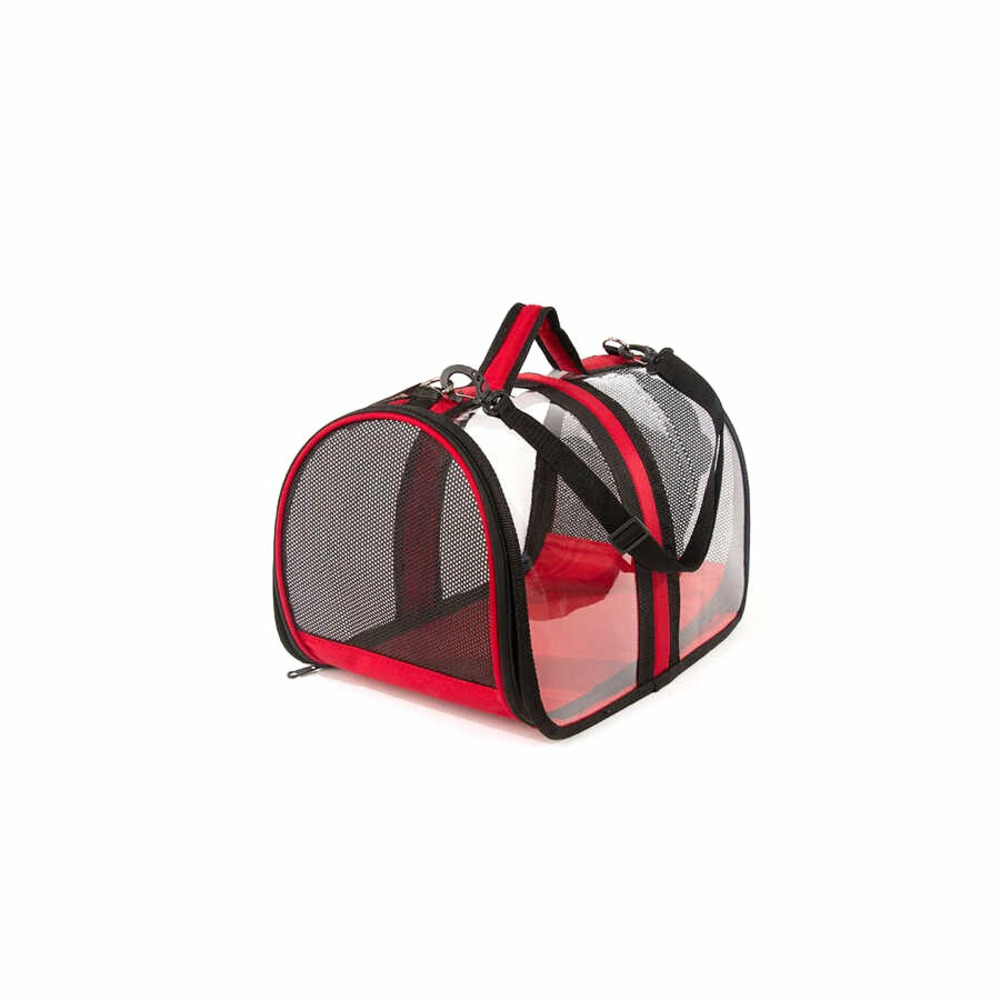 Sac de transport pour chat - transparent (rouge)