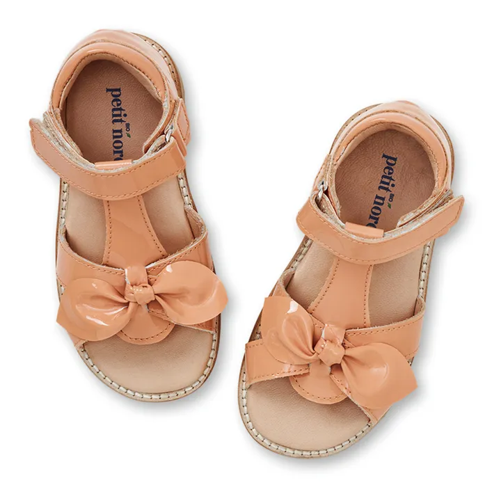 Petit Nord Sandales Scratchs Bow | Abricot