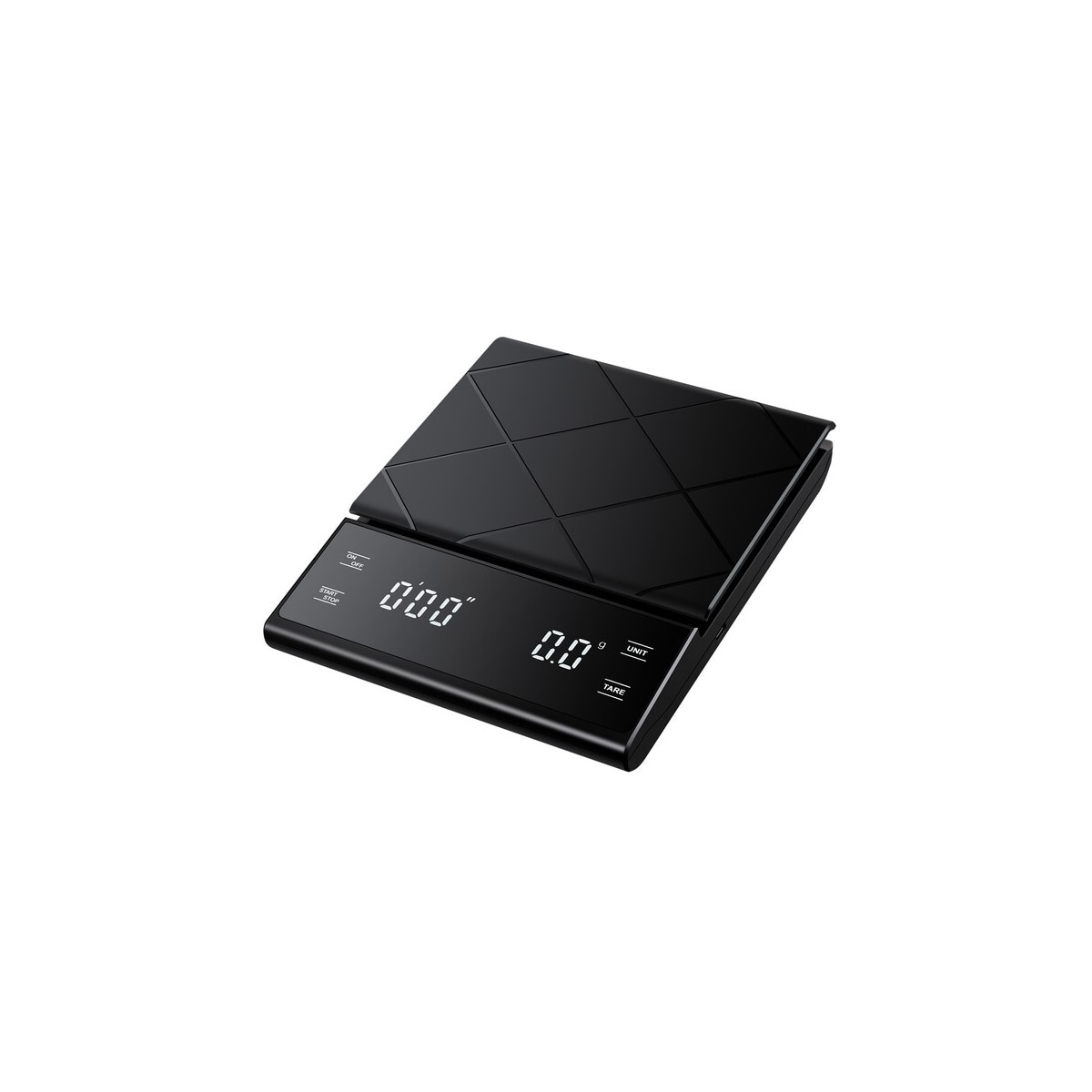 Digital kaffevekt, 5 kg/0,1 g med USB-lading Sort