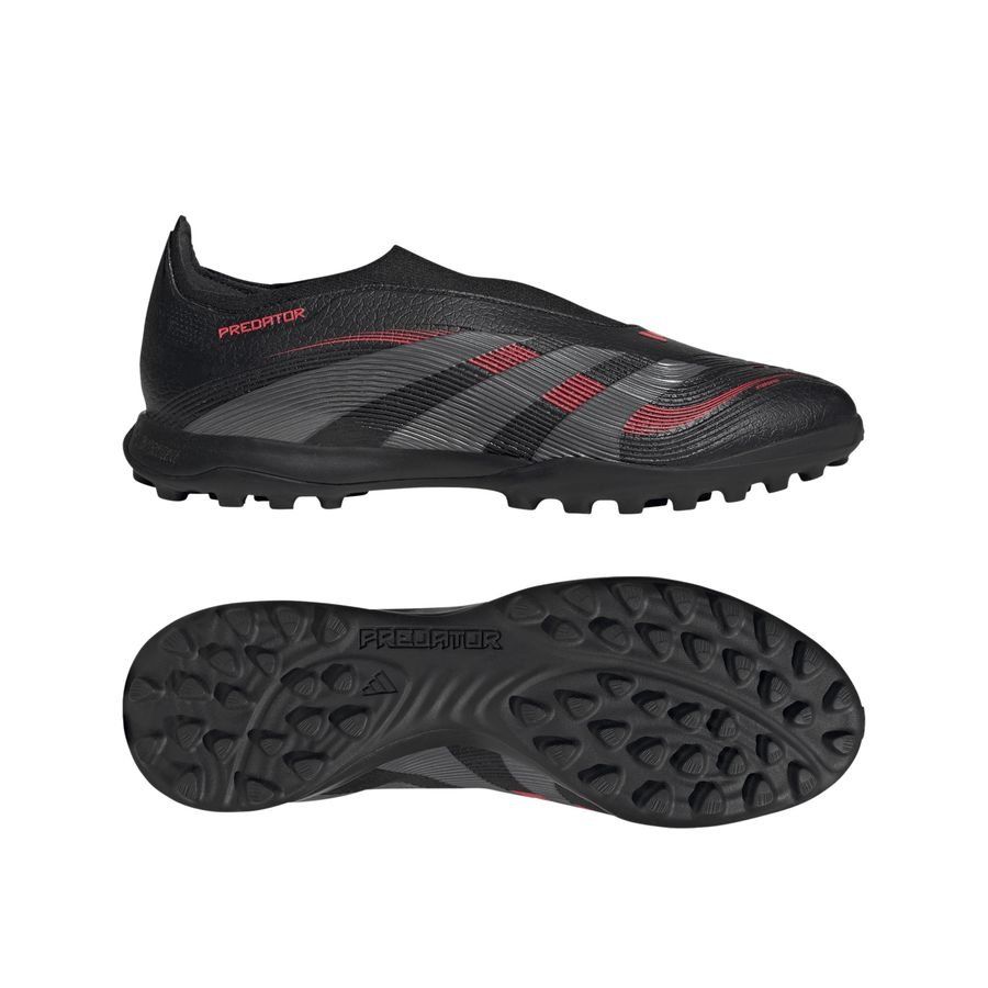 adidas Predator League Laceless TF Stealth Victory - Noir/Gris/Lucid Red