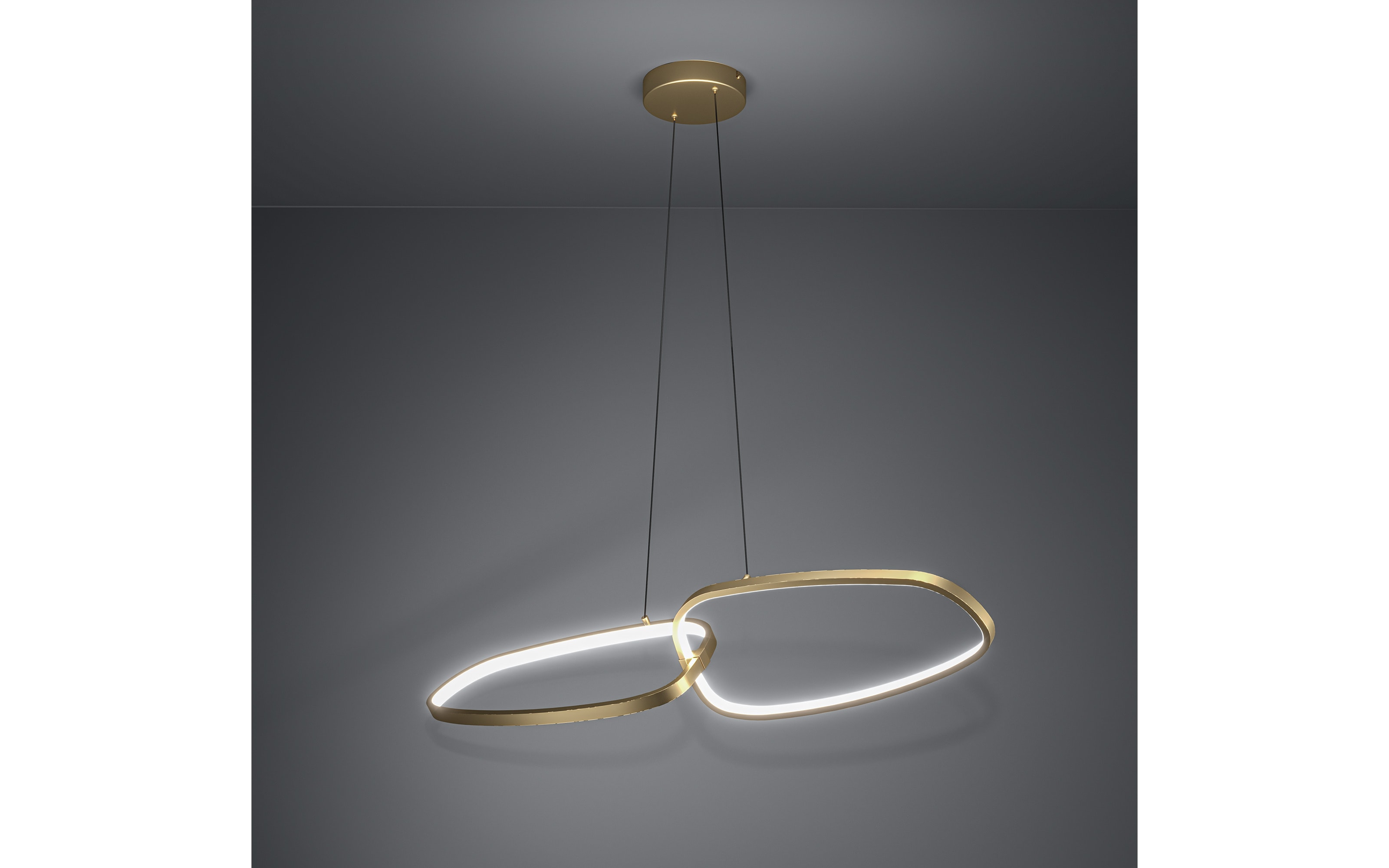 LED-Pendelleuchte LODOSA, messing/weiß, inkl. Dimmfunktion