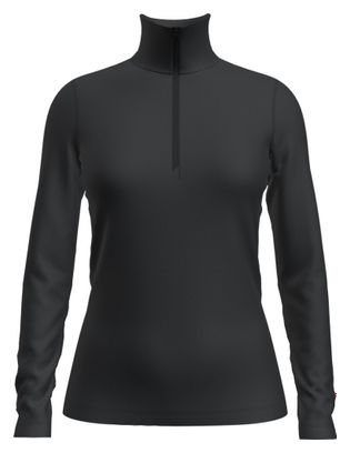 Baselayer Femme Icebreaker 1/2 Zip Merino 260 Tech Noir