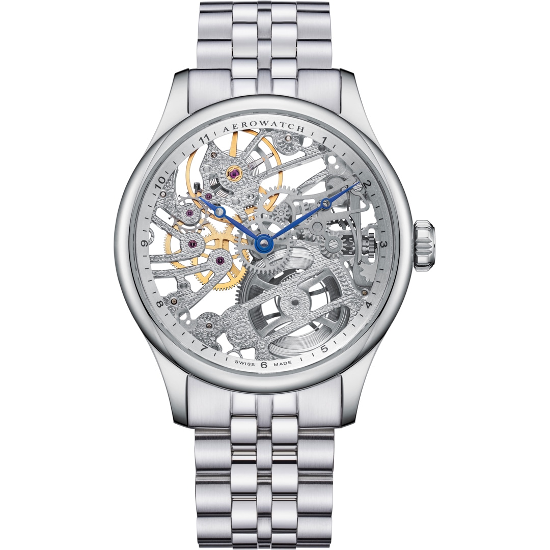 Aerowatch Renaissance Classic Skeleton Edelstahl Silbrig