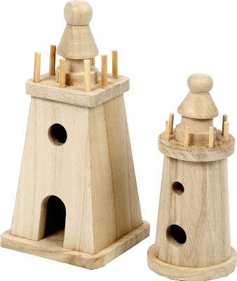 Fyrtårn - H 13,5+18 CM - 2 Stk