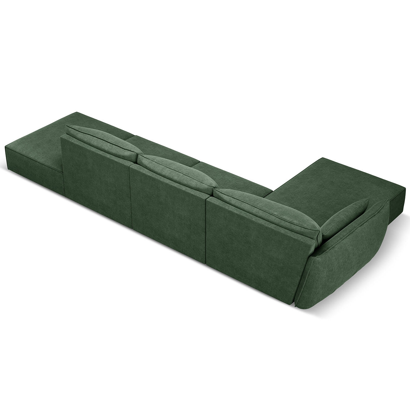 Mazzini Sofas Canapé D'Angle Gauche Vanda 5 Places 1 vert bouteille - 386x166x85 cm