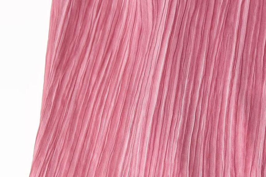 Cumulys - Spaghettibandjes Effen Gekreukte Maxi Schedejurk