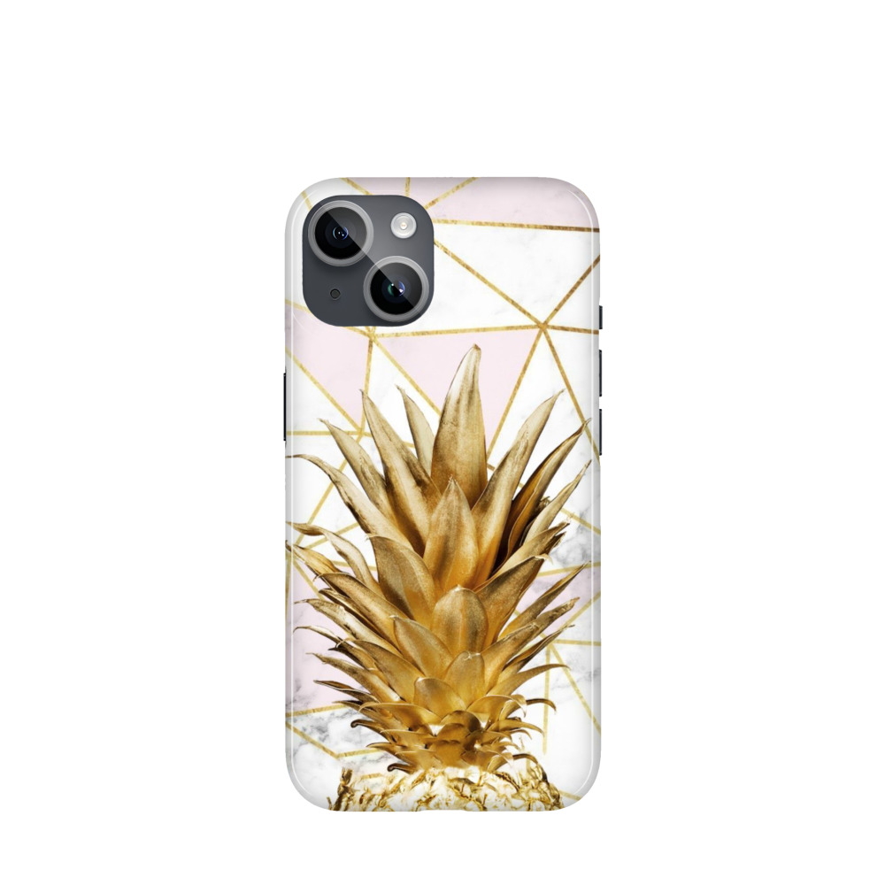 iPhone 14 Kunststoff Hülle Ananas - Gold