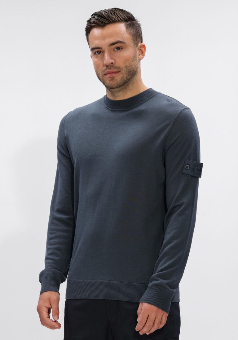 blauwe stone island trui crew neck s00fc