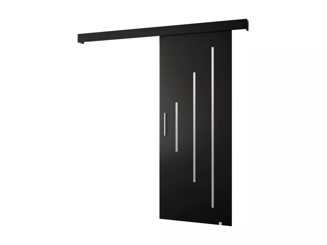 Portes coulissantes Salwador Y 80x204 cm (Noir / Noir / Argent)