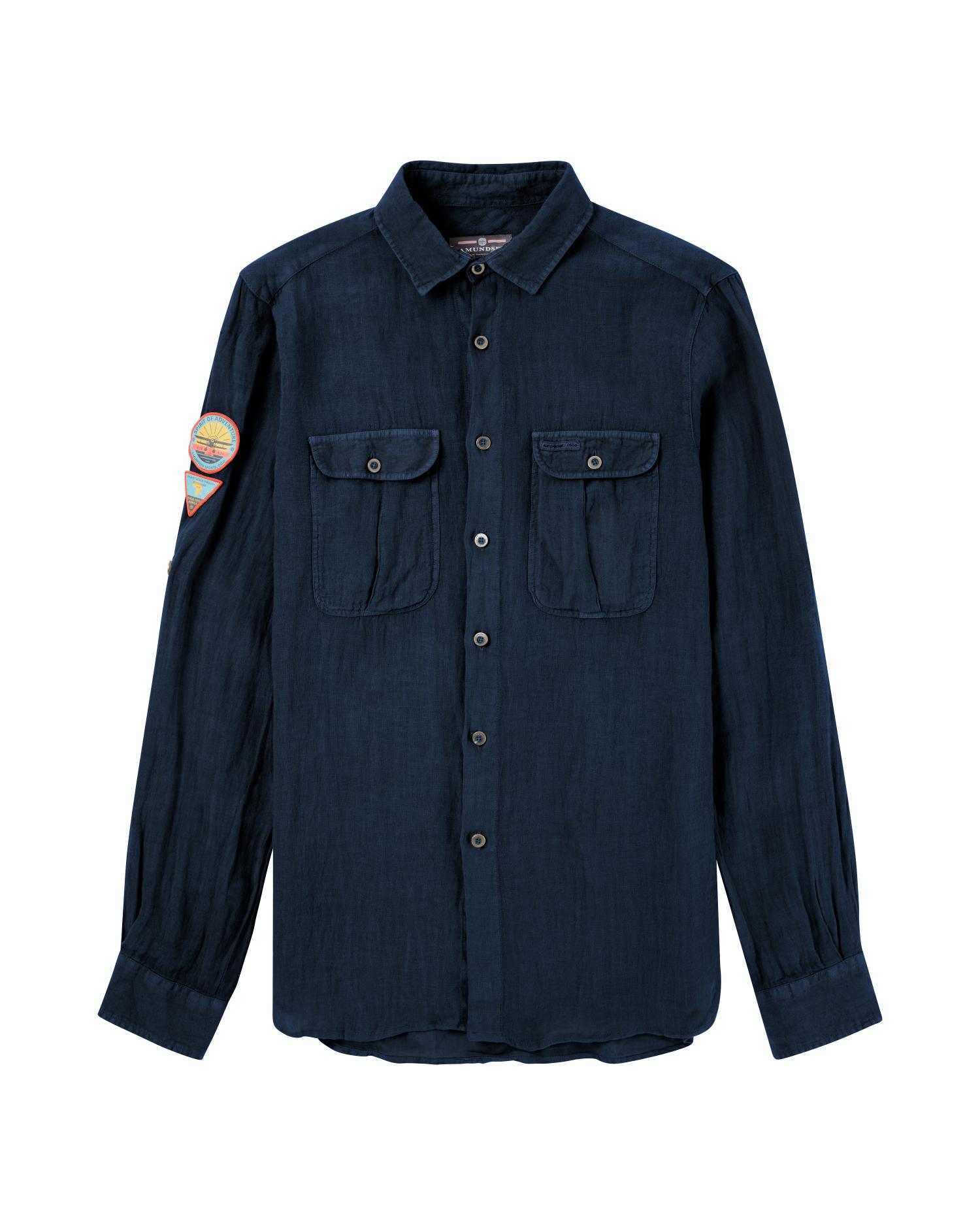 Amundsen Safari Linen Shirt Faded Navy