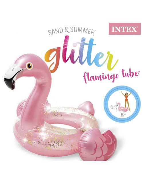 Intex Glitter Flamingo Band - Luchtbedden - 99x89x71 cm