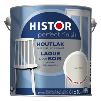 Histor Perfect Finish houtlak hoogglans RAL 9010 gebroken wit 2,5 liter