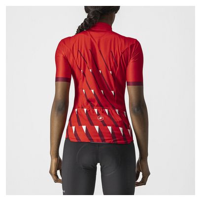 Maillot Manches Courtes Femme Castelli Pendio Rouge Bordeaux