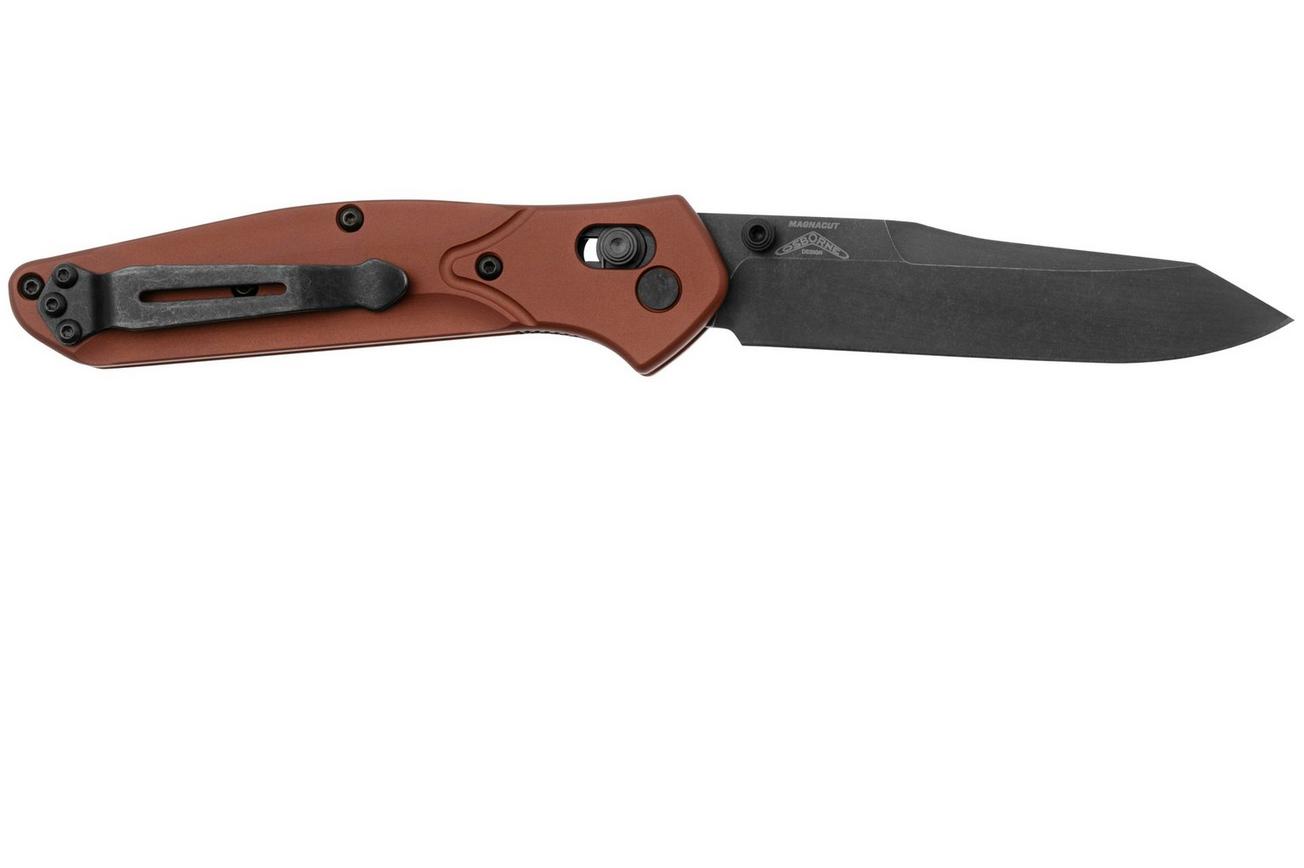 Benchmade 940BK-03 Osborne, DLC Battlewash CPM MagnaCut, Burnt Copper Aluminum zakmes, Warren Osborne design