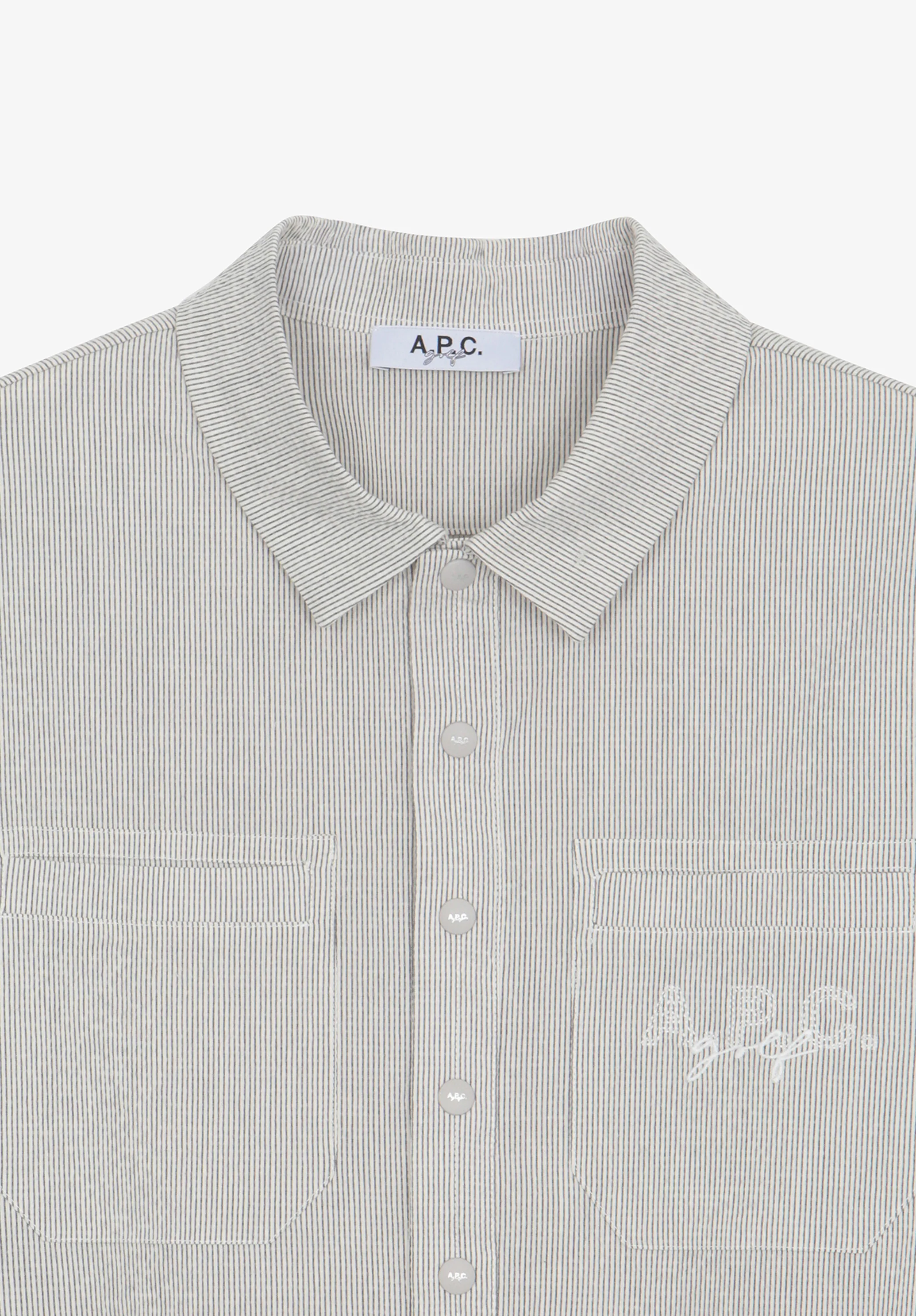 Polo en seersucker A.P.C. Golf - Gris