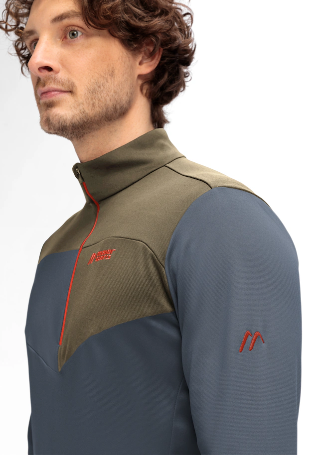 Maier Sports Rollkragenpullover »Felian«, Herren Midlayer, pflegeleichtes Half-Zip Fleece, Regular Fit