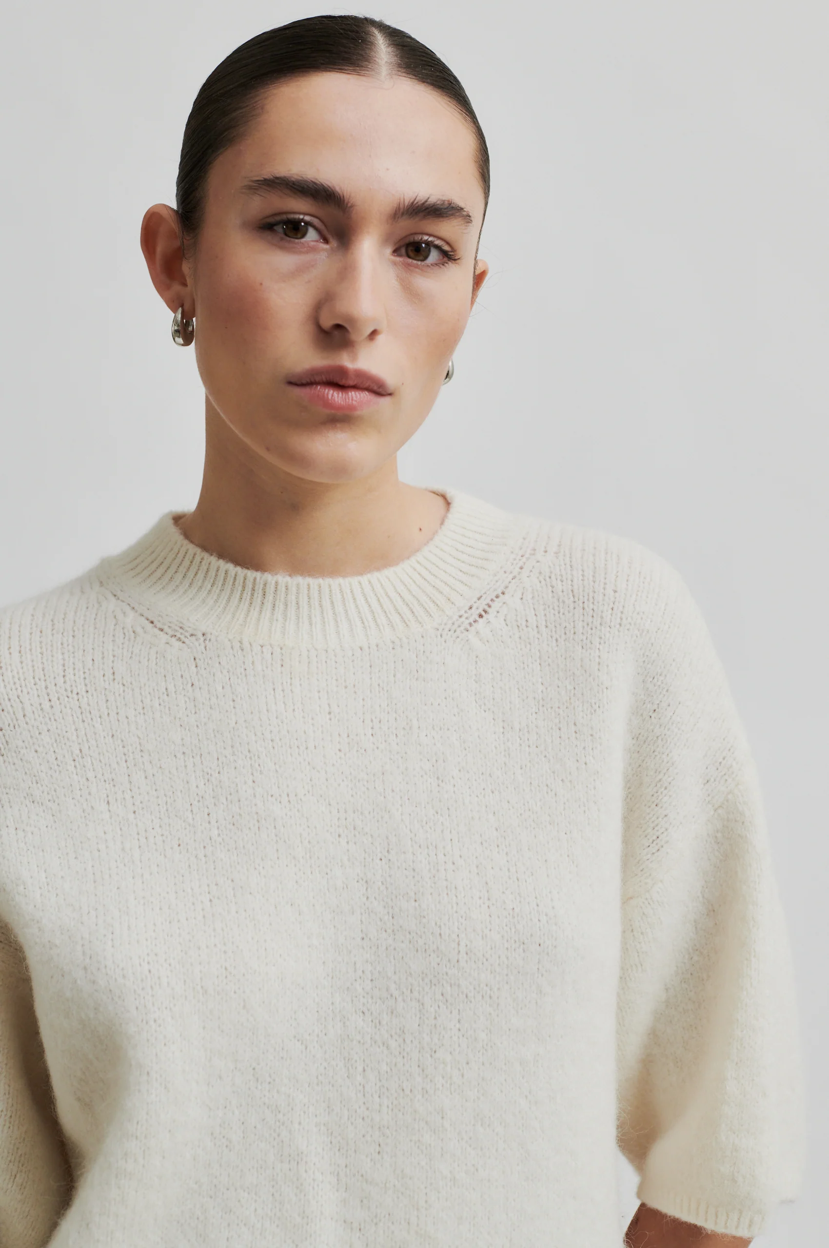 Second Female  Wanda O-Neck striktrøje - Dark Chalk