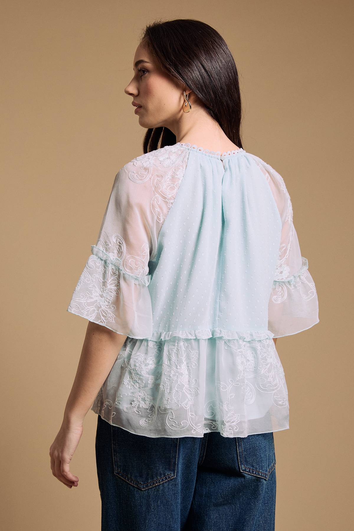 Oasis Blouse En Mousseline À Basque