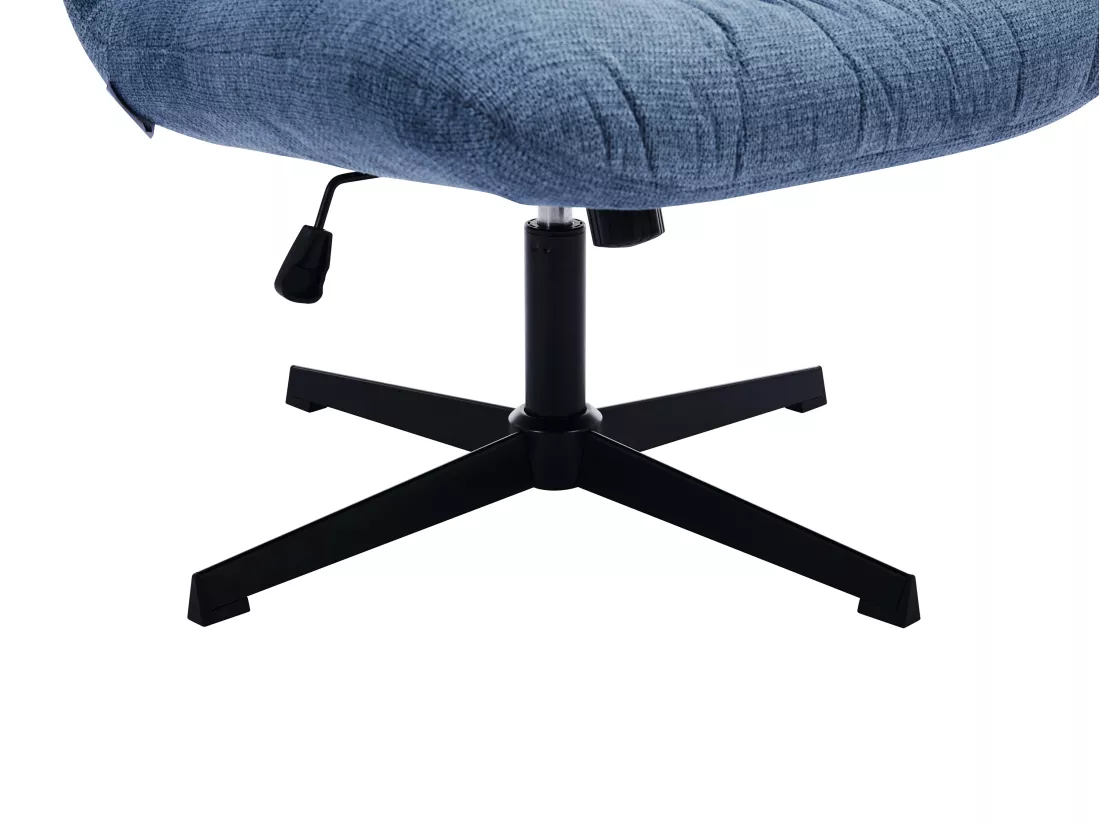 Fauteuil pivotant en tissu chiné bleu SELENDO