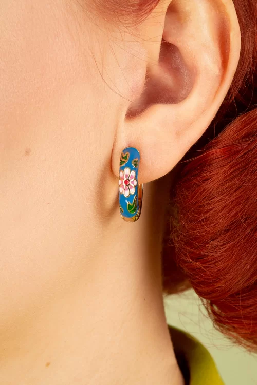 Day&Eve by Go Dutch Label My Flower Oorbellen in Blauw