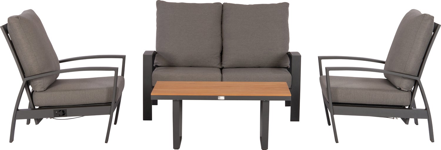 Tierra Outdoor 4-zits loungeset Valencia antraciet