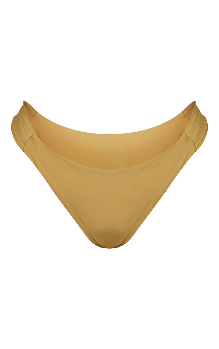 Vert Olive Bas De Bikini Tanga À Bretelles Épaisses
