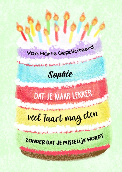 Liefs Jansje | Verjaardagskaart | Taart