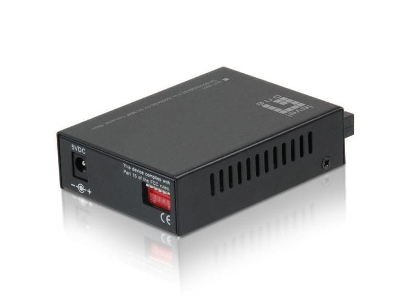 LevelOne Medienkonverter GVT-2001 Gigabit RJ45 zu SC Mediakonverter, Multi-Mode Glasfaser, 550m