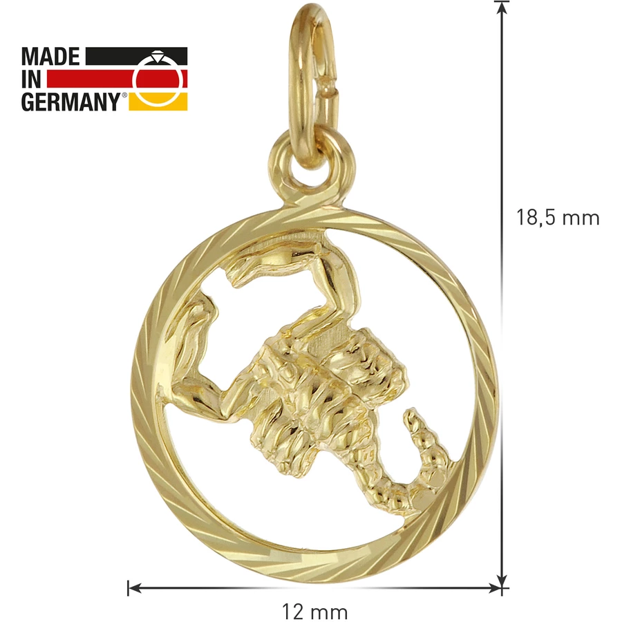 trendor Kinder Sternzeichen Skorpion 333 Gold + goldplattierte Kette gold