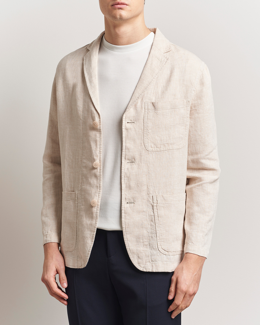 KnowledgeCotton Apparel Linen Blazer Light Feather Grey