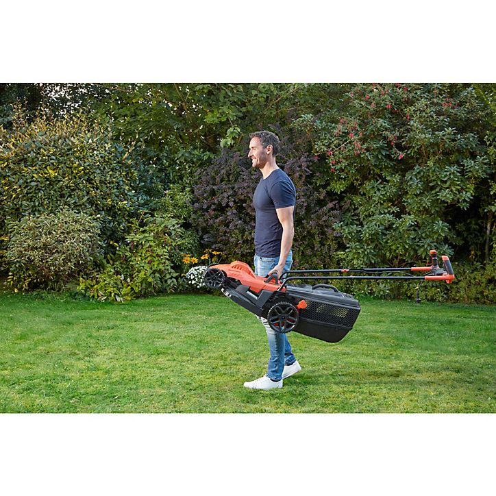 Tondeuse électrique Black & Decker BEMW471BH-QS 1600 W largeur de coupe 38 cm surface conseillée 600 m²