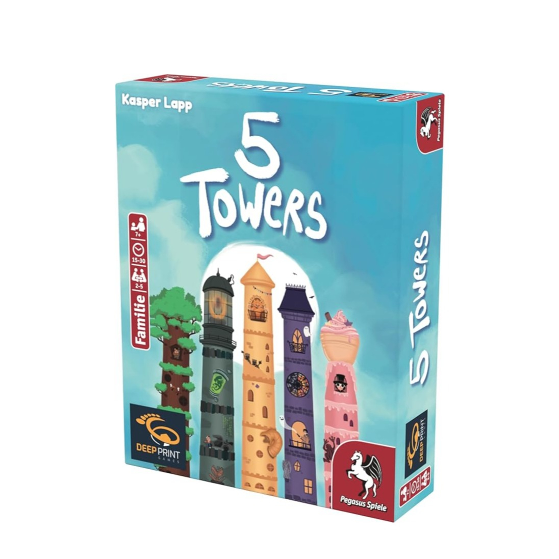 5 Towers Kartenspiel Gesellschaftsspiel für Familien / Kinder Deep Print Games (57814G)